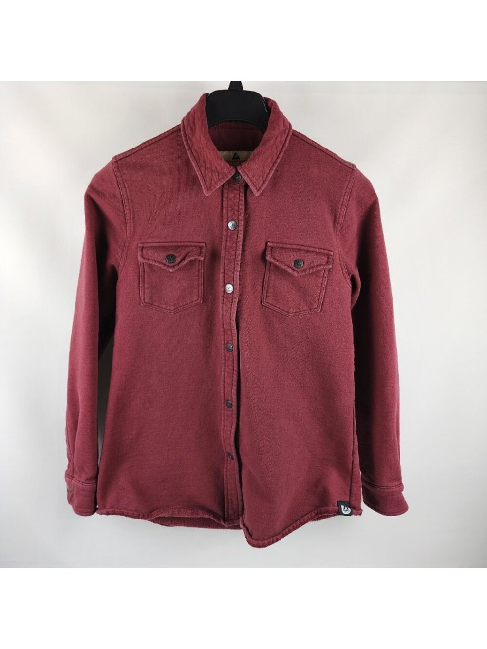 American Giant Overshirt Womens Medium Burgundy Snaps Blanket Pocket